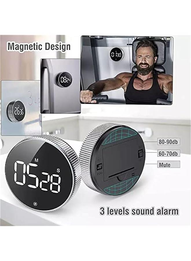 Beauenty Digital Kitchen Timers, Magnetic Visual Timer Large LED Display Magnetic Countdown Countup Timer Volume Adjustable for Classroom Cooking Baking Teaching, Easy for Kids and Seniors (Black) - Image 3